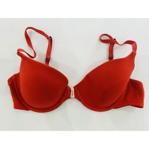 Vintage Tommy Hilfiger Cotton Bra 34C 90s Red Exposed Strap Rachel Regina Monica